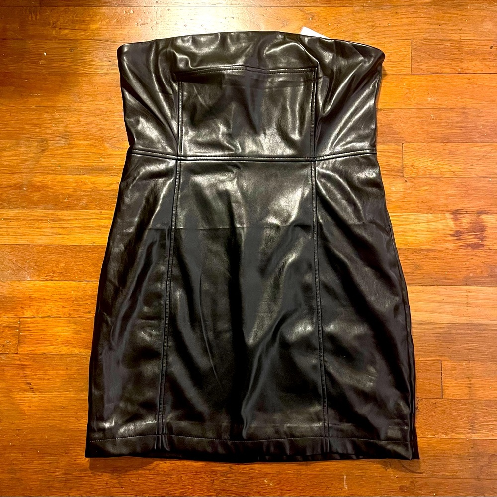 Forever 21 Vegan Leather Strapless Mini Dress L/XL Sold Out